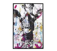 HOME DECO FACTORY, HD0421 Colourful Giraffe Painting Wall Art Decoration Multicoloured, Ideal for Living Room, Bedroom or Office, Easy to Hang, Dimensions 60 x 90 cm, PS Plastic