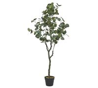 HOME DECO FACTORY, HD0453 Artificial Eucalyptus Plant 130 cm-Indoor Decoration, Realistic Design, Durable Materials, Easy Maintenance, Ideal for Living Room, Office-Green, Textile: Polyester