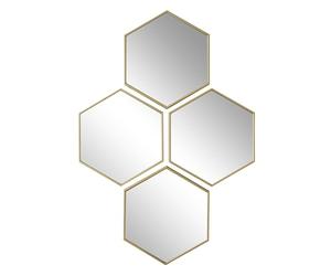 HOME DECO FACTORY, HD0459 Decorative Mirror with Gold Coloured Diamonds, Modern Geometric Design, Luxury Finish, Versatile for Living Room or Bedroom, Ideal Size, 60 x 40 cm