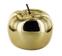 HOME DECO FACTORY - HD0529 - Golden Apple Ceramic Statue - Elegant Interior Decoration H13cm - Glossy Finish - Modern Design - Ideal for Table or Shelf - Gold Colour - Size H13cm