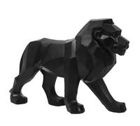 HOME DECO FACTORY, HD1338 Lion Origami Black - Decorative Statue in Polyresin-Modern and Elegant Design for Interiors - Dimensions: 22 x 36 x 12 cm - Colour, Plastic