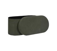 Home Deco Factory - HD7814 - Ribbed foldable storage bench - Perfect for storage and seating - Elegant design - MDF wood - 76 x 45 x 38 cm - Green