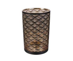 HOME DECO FACTORY HD9026 Aster Decorative Object Vase 20 cm Glass Black Copper 12 x 12 x 20 cm