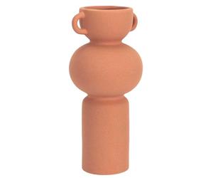HOME DECO FACTORY, HD9100, Terracotta Ceramic Vase with Handle, Modern and Elegant Design, Perfect for Bouquets or Interior Decoration, Dimensions 255 x 115 x 115 cm, Orange Colour