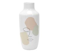 HOME DECO FACTORY, HD9109, Poetry Formal Ceramic Vase, Contemporary Design, Versatile Decorative Object, Ideal for Flowers or Decoration, Dimensions H29 cm, Colours: White, Pink, Green, Black