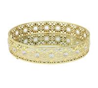 HOME DECO FACTORY, KA0204, Gold Mirror Decorative Tray 25 cm, Multifunctional Table Accessory, Ideal for Candles and Drinks, Elegant Finish, Easy to Maintain, Gold 25 cm