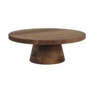 HOME DECO FACTORY, KA0327, Acacia Cake Stand, Elegant and Modern Design, Ideal for Cakes and Fruit, Easy to Maintain, Diameter 28 cm, Brown Colour