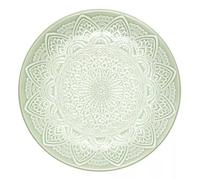 Home Deco Factory, KA0473, Elegant and Durable Ceramic Plate, Ideal for All Occasions, Easy to Maintain, Diameter 195 cm, Green Colour