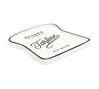 HOME DECO FACTORY, KA5978, Elegant Design Toast Plate in Stoneware, Ideal for Brunch and Dinners, Durable and Easy to Clean, Dimensions 17 x 16 cm, Colours White and Black