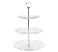 HOME DECO FACTORY, KP0025, 3-Tier Glass Cake Tray, Elegant Table Service, Practical Display Stand for Desserts and Appetizers, Easy to Assemble, Transparent, 25/20/15 cm