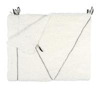 HOME DECO FACTORY - TX0110 Sherpa Blanket White Braided Pattern 130 x 160 cm - Indoor Textile, Bed Throw, Soft Comfort, Elegant Design, Sofa or Bed, White