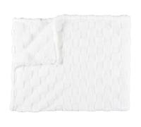 HOME DECO FACTORY, TX0237, White and Beige Checked Flannel Blanket, Ideal for the Sofa or Bed, Soft and Elegant, Easy to Maintain, Dimensions 120 x 150 cm, White and Beige Colour