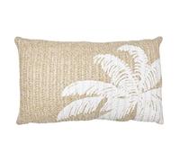 HOME DECO FACTORY, TX0295 Removable Cushion with Palm Pattern, 30 x 50 cm, Inner Fabric, Tropical Design, Optimal Comfort, Easy Care, Brown and White, Textile: Polyester