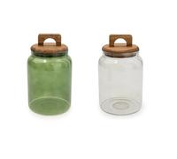 Home Deco London Apothecary Kitchen Storage Glass Green Tea Coffee & Sugar Storage Everyday Storage (Green & Clear Storage)