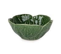 Home Deco London Decorative Ceramic Leaf Plate and Bowl Vibrant Green Textured (13.5cm Bowl)