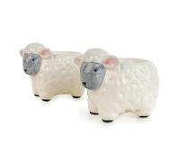 Home Deco London Julia Sheep Ceramic Vase, Farmhouse Kitchen Countertop Decor, White Dinning (Set of 2 Egg Cups)