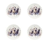 Home Deco London Julia Sheep Ceramic Vase, Farmhouse Kitchen Countertop Decor, White Dinning (Set of 4 Coasters)