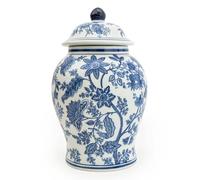 Home Deco London Sumatra Blue & White Large Ceramic Home Collection (Large Ginger Jar 14”)