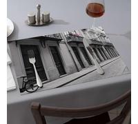 Home Decor A Bicycle Parked On A Cobblestone Street Dining Place Mats Decorative Plates Kitchen And Dining(4PCS)