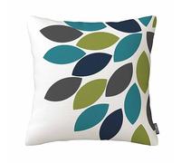 Home Decor Abstract Art Colorful Leaf Throw Pillow Case Sofa Cushion Square 18X18 Inches Cotton Linen