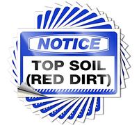 Home Decor Accessories Cover Decals | Notice Top Soil (red Dirt) Fluffy Durable Vinyl Sticker Easy Apply for Ideas(6X9CM)