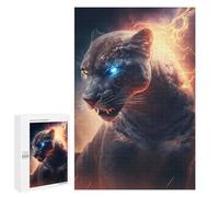 Home Décor Activity: Electric Leopard Mystic Power Unleashed, 1000 PCS, Adult Wooden Jigsaw, for Screen-Free Relaxation at Home