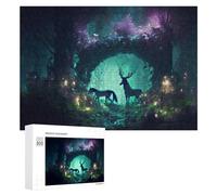 Home Décor Activity - Enchanted Forest with Mystical Creatures, Displayable Picture Puzzle, 300 PCS - for Detail-Focused Puzzlers
