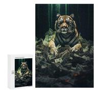 Home Décor Activity - Rich Wealthy Tiger Money, Displayable Picture Puzzle, 300 PCS - for Detail-Focused Puzzlers