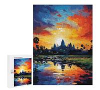 Home Décor Activity - Sunset Reflections on Water, Wooden Art Puzzle, 500 PCS, for Mindful Indoor Entertainment
