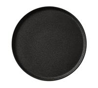 Home decor aesthetic,Serving Tray and Platter, Round ceramic coarse Stylish Farmhouse Decor(Black,S)