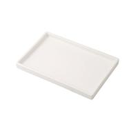 Home decor aesthetic,White Frosted Ceramic Rectangular Hotel Home Bathroom Toiletries Storage Tray(White B)