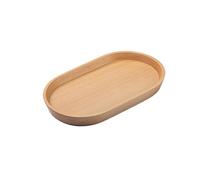 Home decor aesthetic,Wooden Oval Tray Solid Wood Dining Black Walnut Exquisite Small Tray(Brown A)