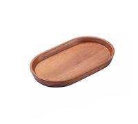 Home decor aesthetic,Wooden Oval Tray Solid Wood Dining Black Walnut Exquisite Small Tray(Brown B)