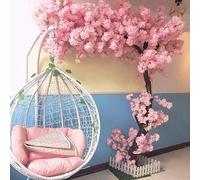 Home Decor Artificial Cherry Blossom Trees,Pink Fake Sakura, Real Wood Stems and Lifelike Leaves Replica Artificial Plant for Sakura Flower Indoor Outdoor Home Offic 2.3x1.5m/7.5x4.9ft