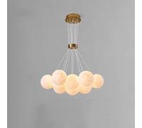 Home Decor Cream Round Cluster Bubble Chandelier Planet Light Living Room Magic Beans Bubble Pendant Light 3D Print Moon Planet Chandelier Nordic Large Chandelier for Gilrs Bedr