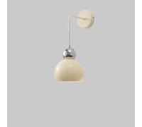 Home Decor Creamy Living Room Wall Lighting Fixtures Nordic Milk Beige Wall Sconce Light Hanging Wire Height Adjustable Bedrooms Night Light Dome Skitchen Islands Lamp for Wall Mounted/Beige(A)