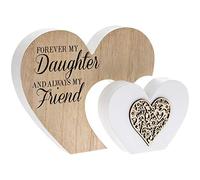 Home Decor | Double Heart Daughter Sentiments | 1 Piece - 22x3x16 cm
