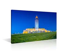 Home Decor for Living Room Hassan II Mosque Wall Decorations Muslim Pictures 1 Panel The Largest Mosque in Morocco Canvas Wall Art Artwork Framed Ready to Hang Posters and Prints (12"Wx18"H)