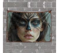 Home Decor For Men Artistic Tree Face Paint: A Unique Expression Of Nature'S Beauty Tapestry Stuff For Boys Room Bar Accessories Man Cave(100X150CM)