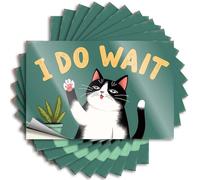 Home Decor for Men Door Sticker | A Black and White Cat with Raised Paws. Reading Durable Vinyl Sticker Easy Apply for Billiards(6X9CM)