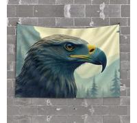 Home Decor for Men Eagle'S Majestic Gaze in Mountainous Landscape Tapestry Wall Tapestry Funny Kitchen Decor(75X100CM)