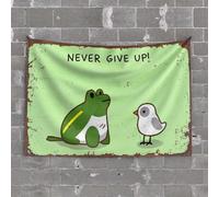 Home Decor for Men Never Give Up: A Frog'S Encouraging Journey Tapestry Stuff for Boys Room Men Decor(100X150CM)