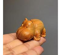 Home Decor Hippo Wood Carving Desktop Ornament Sculpture Figurine Statue Gifts