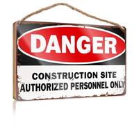 Home Decor Ideas Kitchen Danger Construction Site Authorized Personnel Only Home Signs For Front Porch Indie Room Decor(20X30CM)