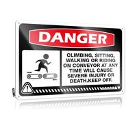 Home Decor Men Danger Climbing, Sitting, Walking Or Riding On Conveyor At Any Time Tin Sign Metal Bar Decor Bar Mirrors For Man Cave(30X40CM)