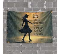 Home Decor Men Life is About Finding Joy in The Rain Tapestry Bar Stuff for Man Cave Funny Kitchen Decor(100X150CM)