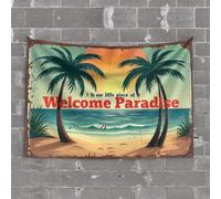 Home Decor Men Welcome to Our Little Piece of Paradise Tapestry Wall Decor Aesthetic Wall Decor Aesthetic(100X150CM)