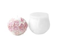 Home Decor Mold Silicone Floral Relief Ball Mold for Makers, Wax Casting, Resin, Soap Floral Silicone Wax Sphere Decorative Casting Making Plaster Resin Soap Home Decor