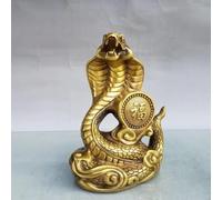 Home Decor Pure Copper Snake Statue Chinese Feng Shui Zodiac Snake Figurine Collectible Wealth Sculpture Gold Gifts Good Luck