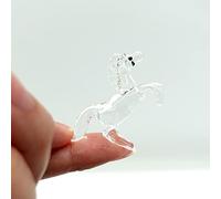 Home Decor Sansukjai Rare Horse Tiny Micro Crystal Figurines Hand Blown Clear Glass Art Wild Animals Collectible Gift 1